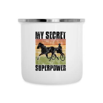 My Secret Superpower Trotting Race Trabreiter Sulky - Camper Mug - white - Front