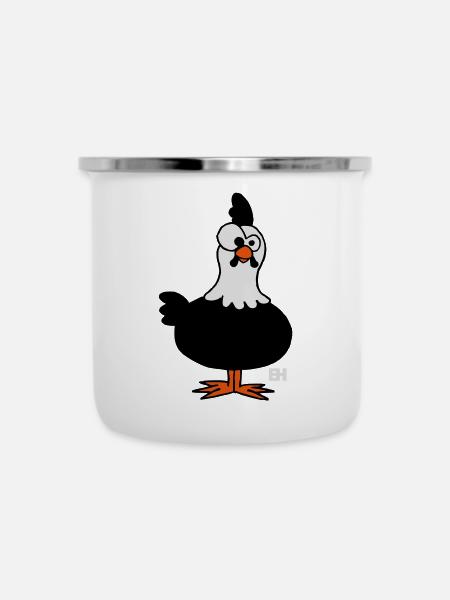 Huhn - Hühnchen - Emaille-Tasse - Weiß