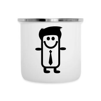 mâle - Tasse émaillée - blanc - Devant