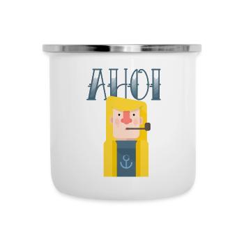 Matrose Ahoi - Emaille-Tasse - Weiß - Vorne