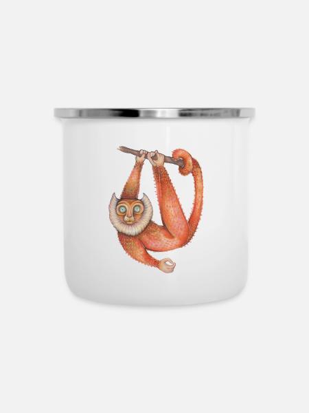 Lemur Li - Emaille-Tasse - Weiß