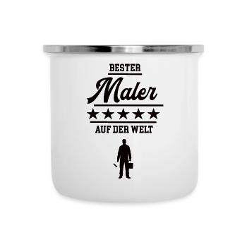 Bester Maler Weltbester Malermeister Lackierer - Emaille-Tasse - Weiß - Vorne