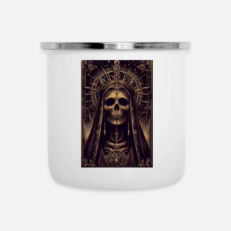 Crâne royal dans l’obscurité - Tasse émaillée - blanc