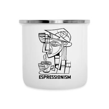 Espressionism - Espresso - Kaffee trinken - Emaille-Tasse - Weiß - Vorne
