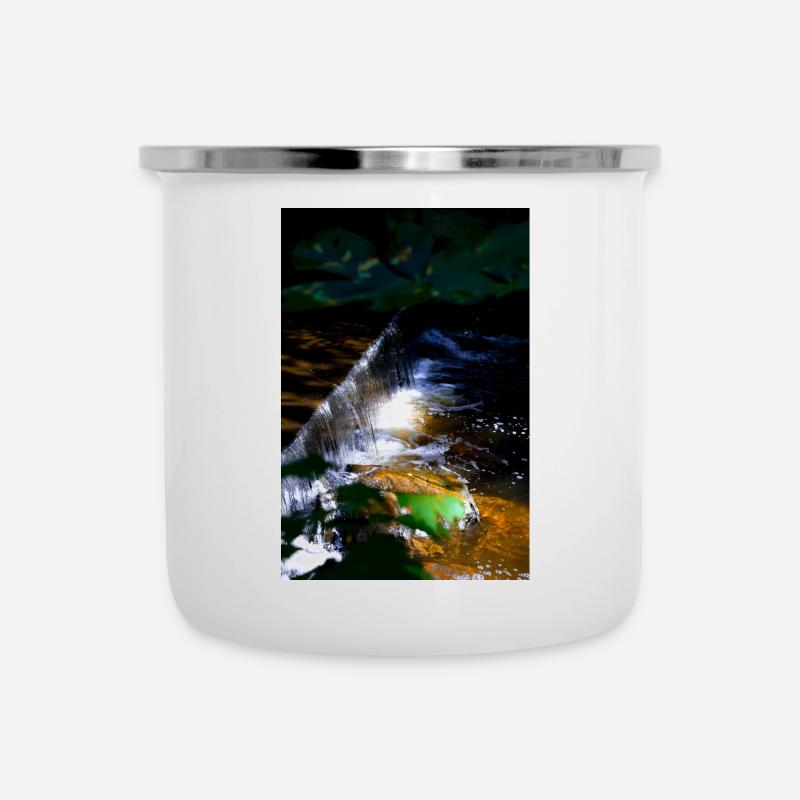 Lit de la rivière Moonlight Waterfall - Tasse émaillée - blanc