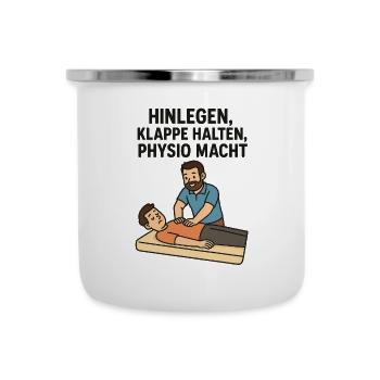 Legg deg ned og hold kjeft, Physio POWER - Emaljekopp - hvit - Foran