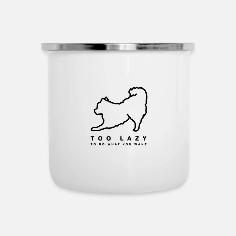 Zwergspitz - Emaille-Tasse - Weiß