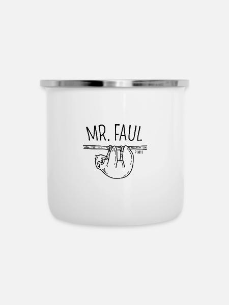 Mr. Faul - Emaille-Tasse - Weiß