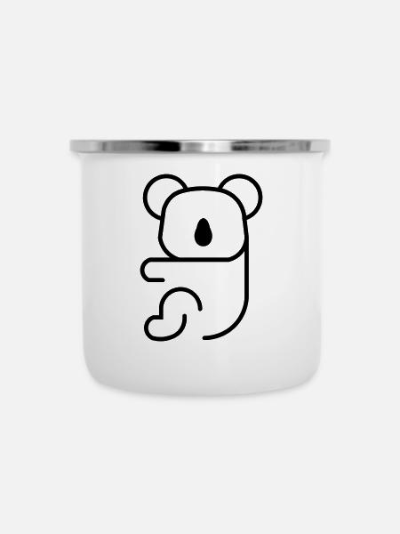 Minimal Koala - Emaille-Tasse - Weiß