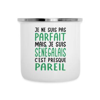 Je ne suis pas parfait mais je suis Sénégalais - Tasse émaillée - blanc - Devant