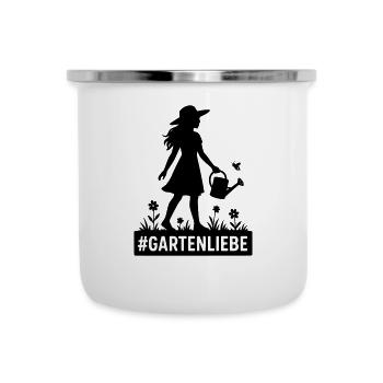 Gartenliebe - Emaille-Tasse - Weiß - Vorne