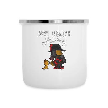 Toute vie vaut la peine d’être sauvée - Tasse émaillée - blanc - Devant