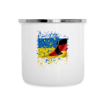 Ukraine German Friends Flag - Camper Mug - white - Front