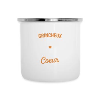 humoristique Je suis un grognon au grand cœur - Tasse émaillée - blanc - Devant