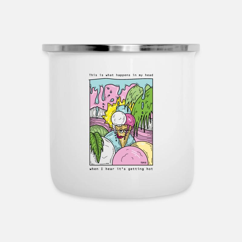 Ice cream - Emaille-Tasse - Weiß