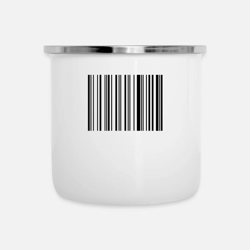 barcode hello - Emaille-Tasse - Weiß