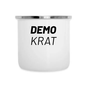 Demokrat/in - Emaille-Tasse - Weiß - Vorne
