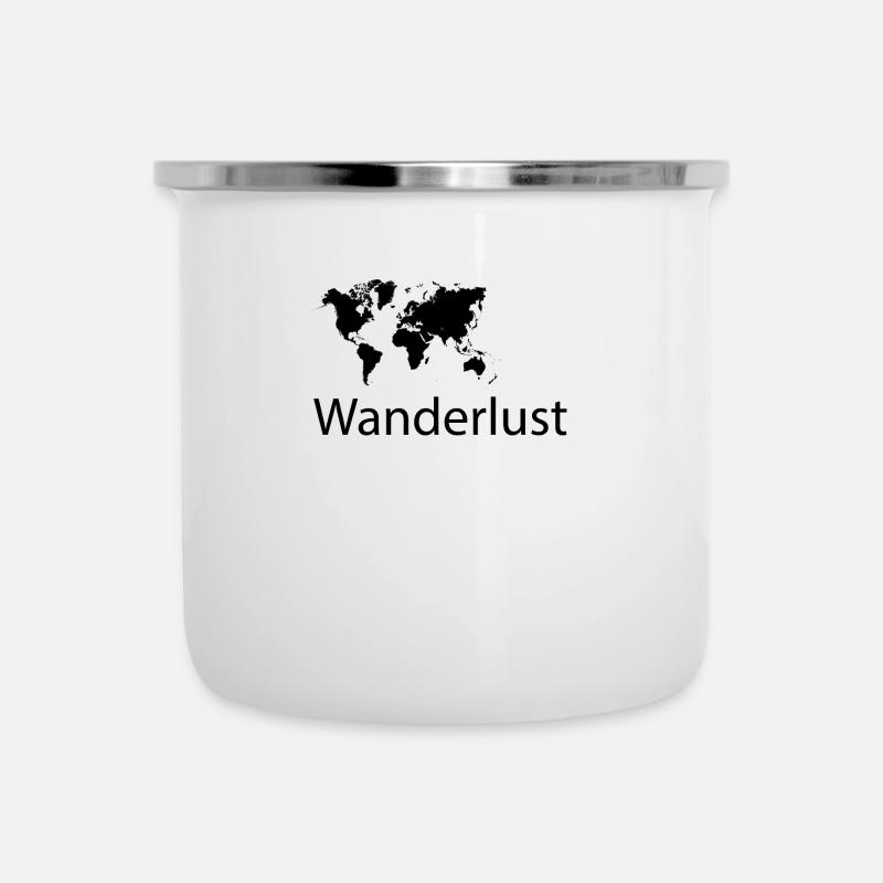 Wanderlust - Emaille-Tasse - Weiß