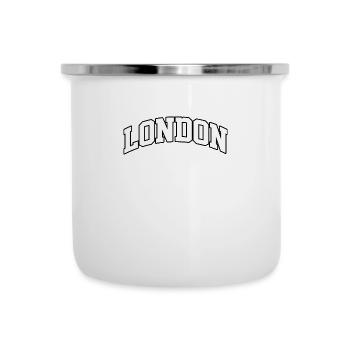 London-Logo: College-Design mit britischem Stil - Emaille-Tasse - Weiß - Vorne