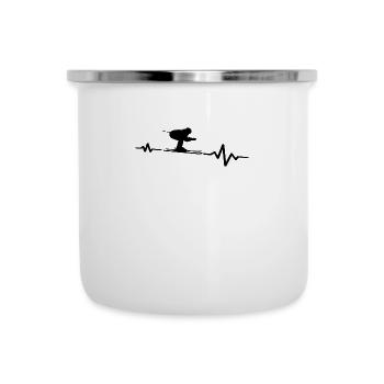 Abfahrt Skifahrer Pistenflitzer - Emaille-Tasse - Weiß - Vorne