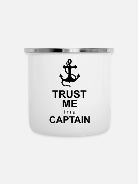 kapitän captain - Emaille-Tasse - Weiß