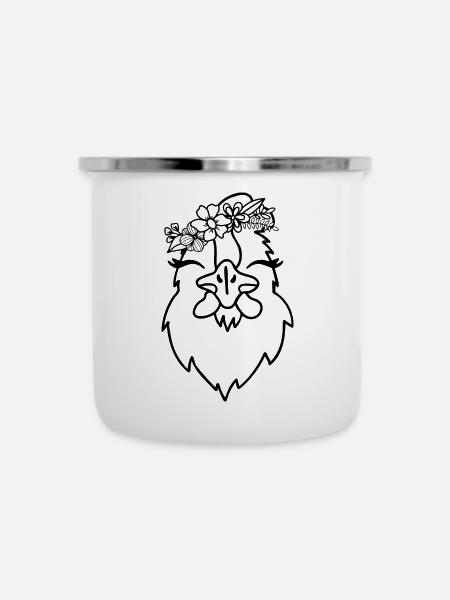 Huhn Hühner - Emaille-Tasse - Weiß