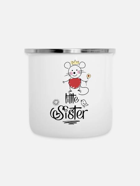 Kleine Schwester - Emaille-Tasse - Weiß