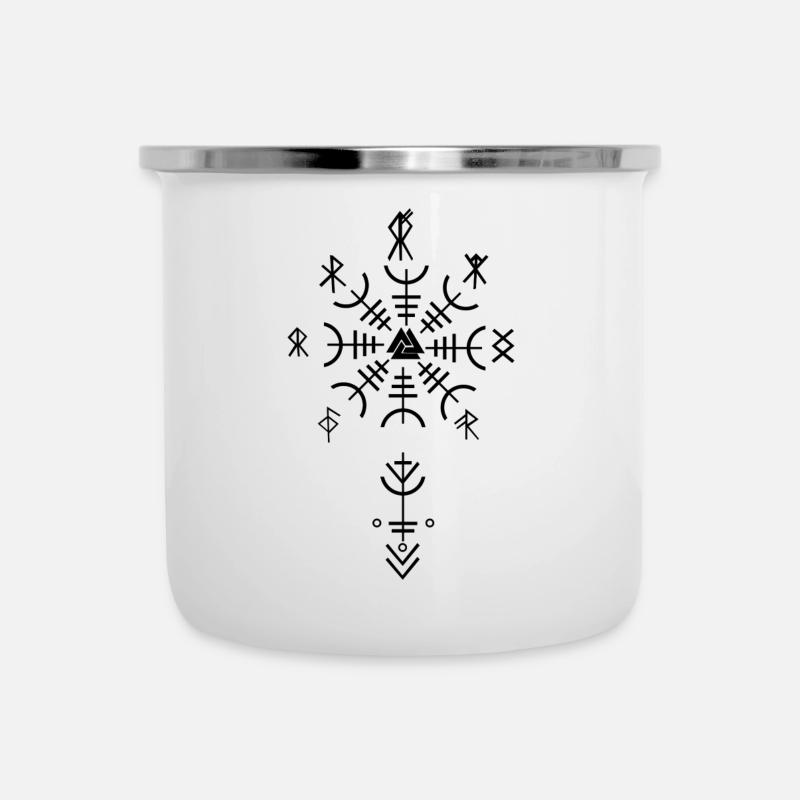Celtic Viking Vegvisir Compass - Camper Mug - white