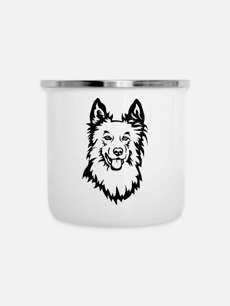 Harzer Fuchs Kopf - Emaille-Tasse - Weiß