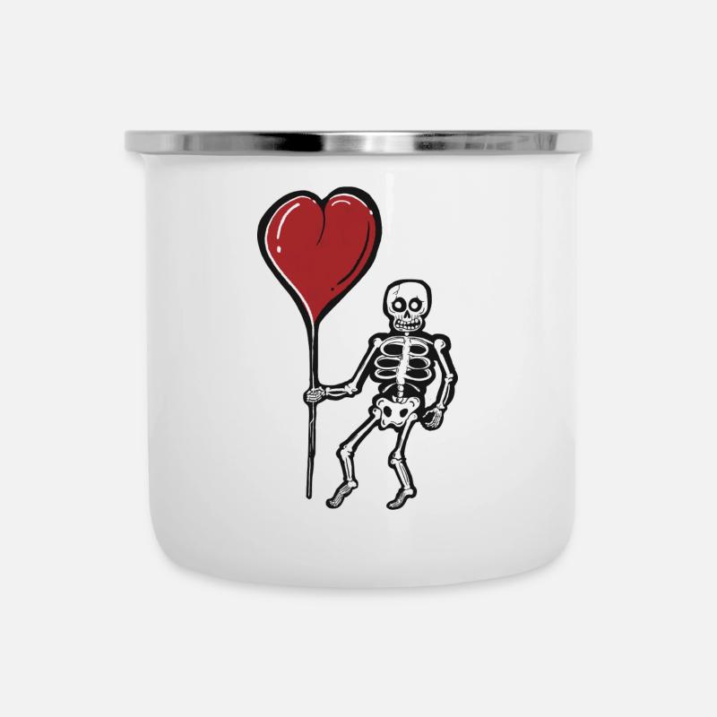 Heart - Emaille-Tasse - Weiß