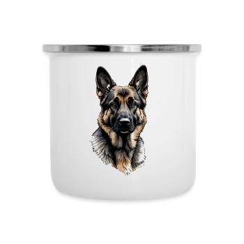 german shepherd - Emaille-Tasse - Weiß - Vorne