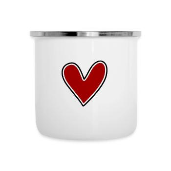 Cœur simple pour l’étiquetage - Tasse émaillée - blanc - Devant