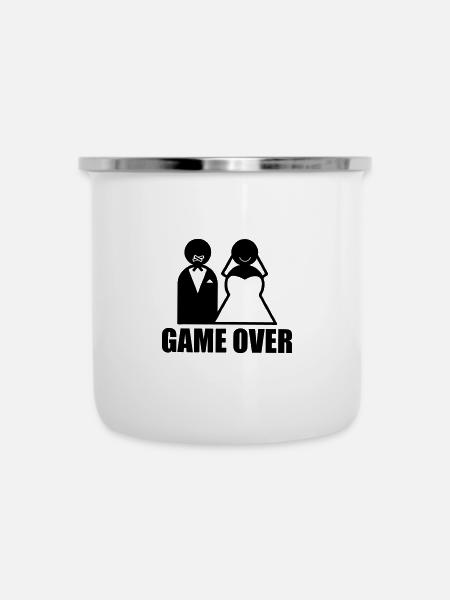 Game Over weeding - Emaille-Tasse - Weiß