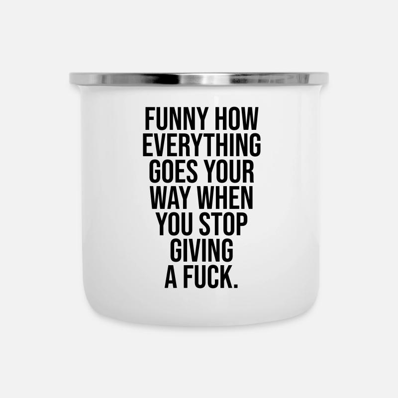 Funny how everything goes your way when you stop - Camper Mug - white