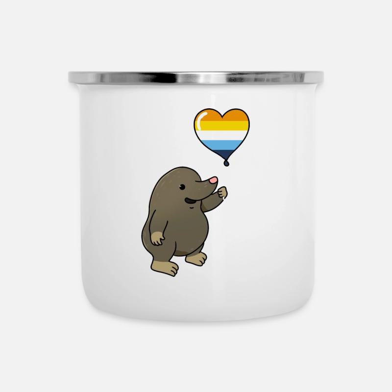 Mole Heart Balloon Aroace Pride - Camper Mug - white