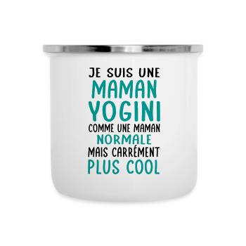 Maman yogini comme maman normale plus cool - Tasse émaillée - blanc - Devant