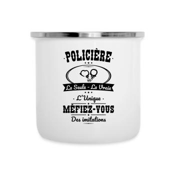 Policière - La seule - La vraie - L'unique - Tasse émaillée - blanc - Devant