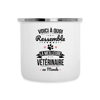 Voici à quoi ressemble la meilleure vétérinaire - Tasse émaillée - blanc - Devant