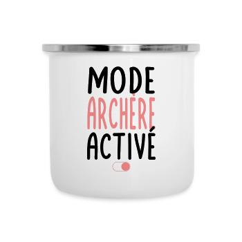 Mode Archère activé - Idée cadeau - Tasse émaillée - blanc - Devant