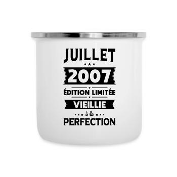 Anniversaire 18 ans - Juillet 2007 Perfection - Tasse émaillée - blanc - Devant