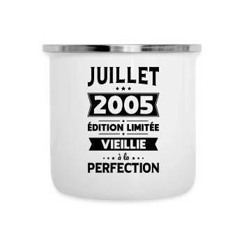 Anniversaire 20 ans - Juillet 2005 Perfection - Tasse émaillée - blanc - Devant