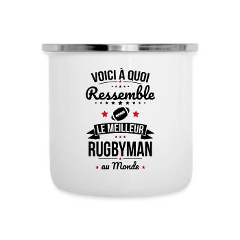 Voici à quoi ressemble le meilleur rugbyman - Tasse émaillée - blanc - Devant