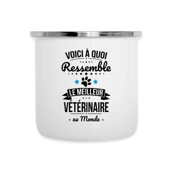 Voici à quoi ressemble le meilleur vétérinaire - Tasse émaillée - blanc - Devant