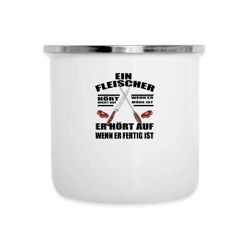 Fleischer Metzger Zerleger Schlachter - Emaille-Tasse - Weiß - Vorne