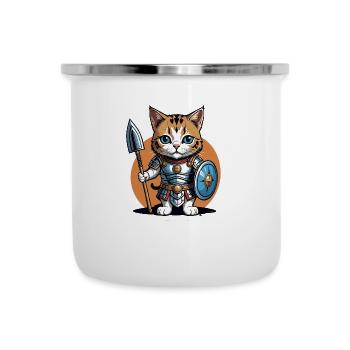 Cat Roman Warrior Cat Gift - Camper Mug - white - Front