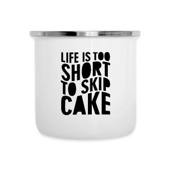 Life is too short to skip cake - Camper Mug - white - Front