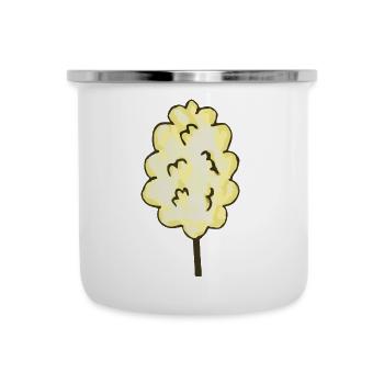 Barbe à papa jaune - Tasse émaillée - blanc - Devant
