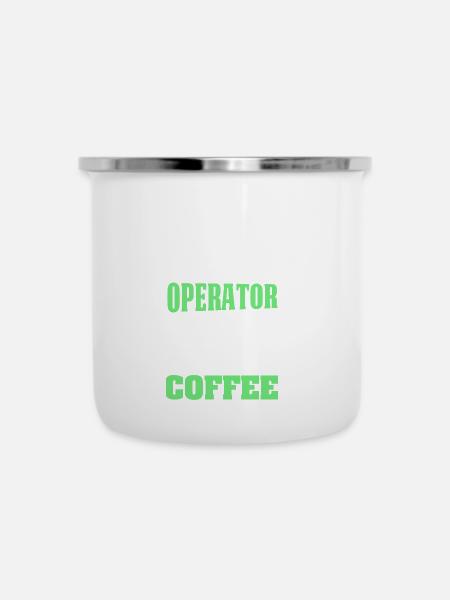 Gabelstapler Fahrer Bediener lustiges Design - Emaille-Tasse - Weiß