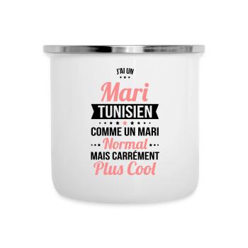 J'ai un mari Tunisien plus cool - Tasse émaillée - blanc - Devant