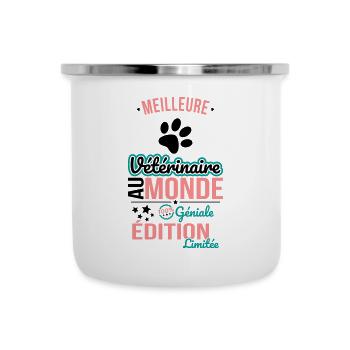 Meilleure Vétérinaire au monde - 100% géniale - Tasse émaillée - blanc - Devant